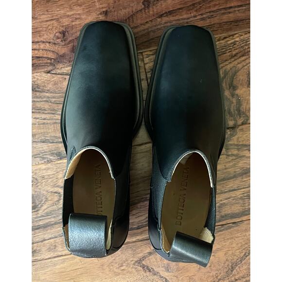 $1,800 NIB Bottega Veneta Black Leather Block Heel Chelsea Boots Size 40(7) main image 7